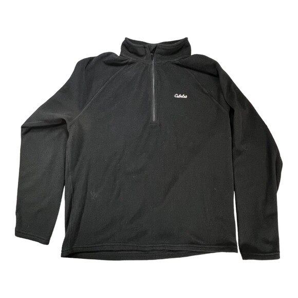 Cabela's Pullover Fleece Heavyweight Quarter Zi Thermal Jacket Black Size Medium - Picture 8 of 8